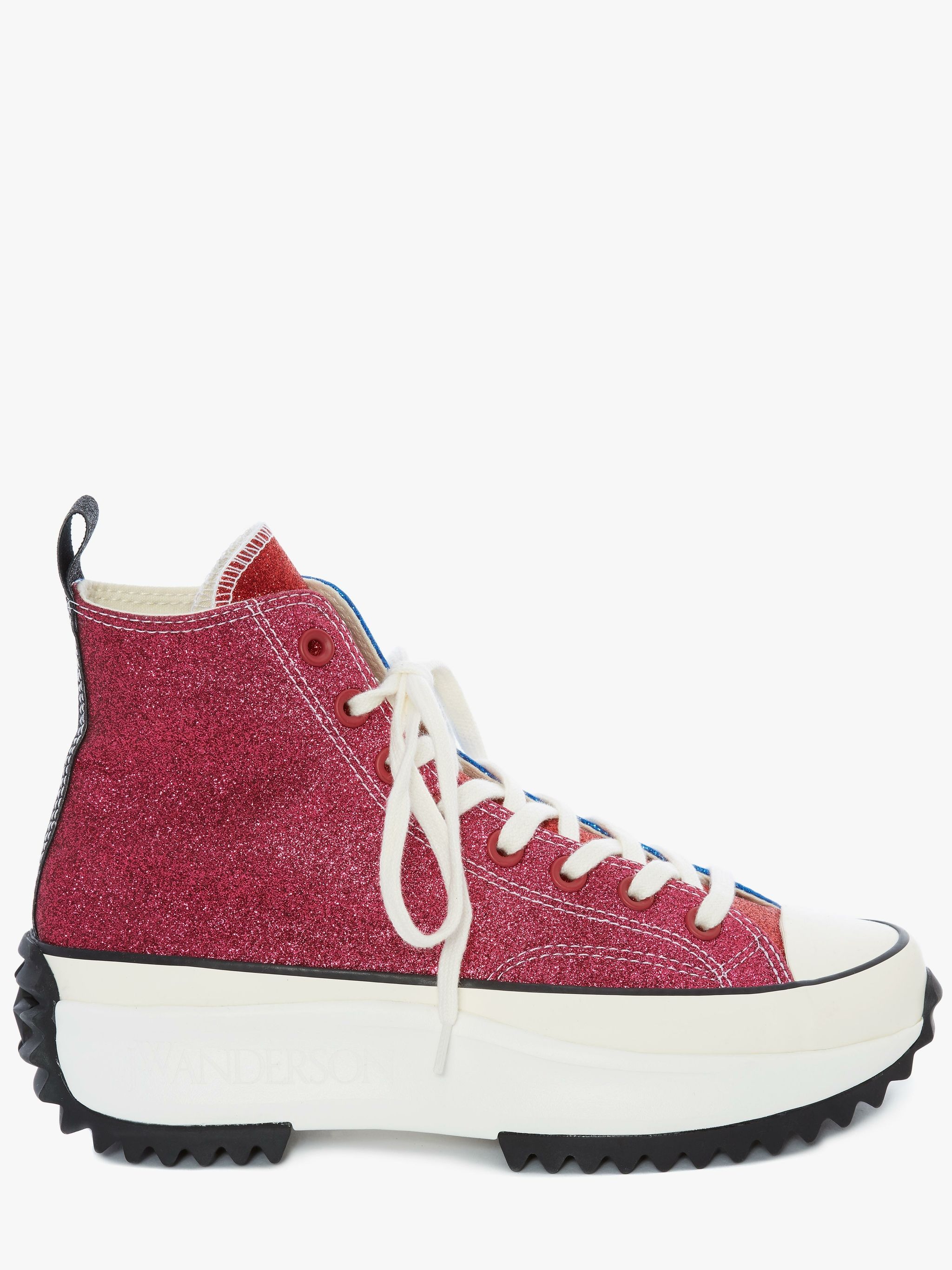 x Converse Glitter Run Star Hike high-top sneakers in pink | JW Anderson