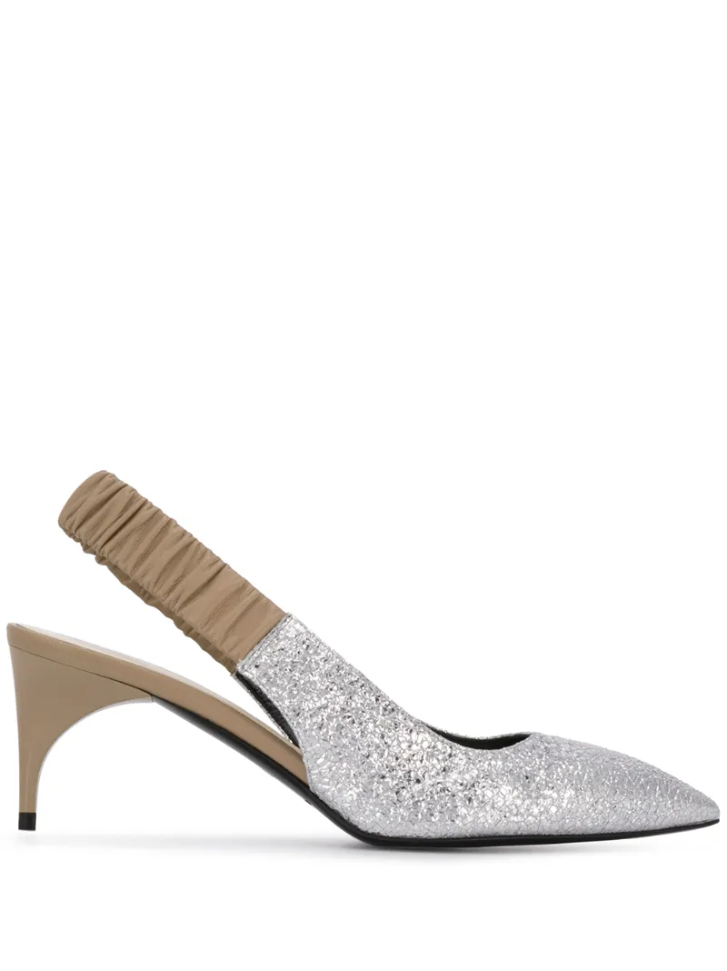 Alain Tondowski ruched slingback pumps