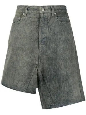 rick owens denim shorts