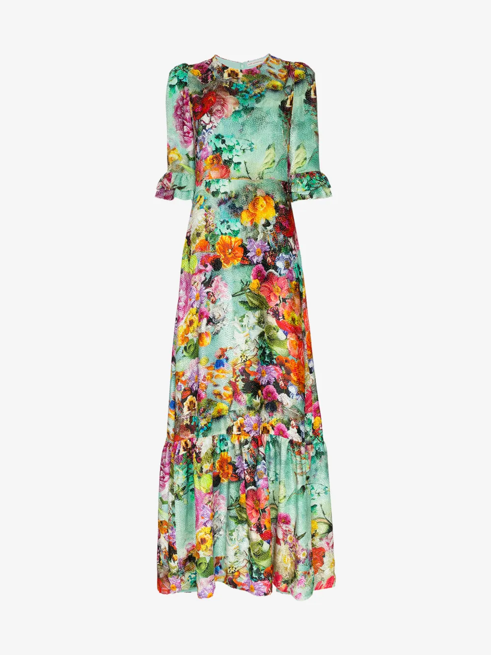Mary Katrantzou Dresses MARY KATRANTZOU FLORAL PRINT FRILL DETAIL DRESS