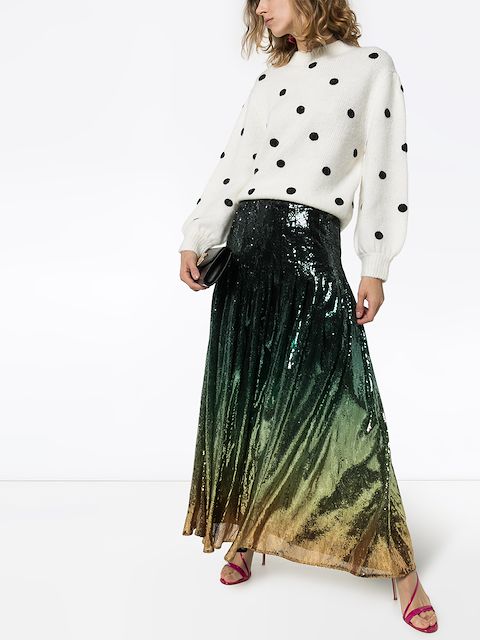MARY KATRANTZOU CLEMENT OMBRÉ SEQUINED SKIRT
