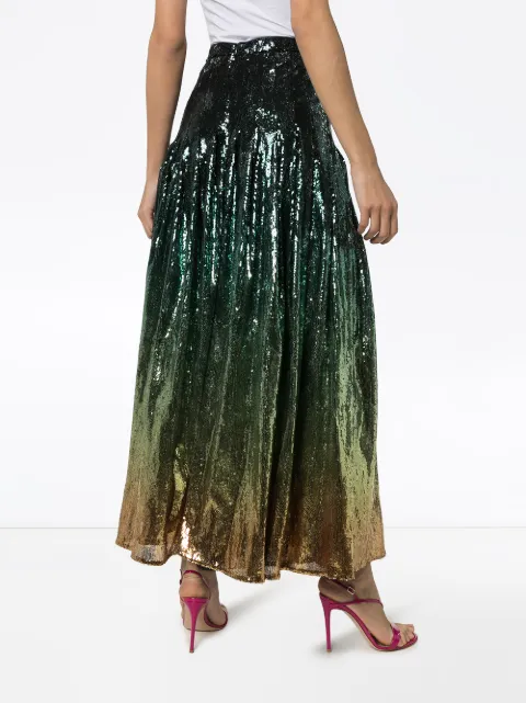 MARY KATRANTZOU CLEMENT OMBRÉ SEQUINED SKIRT