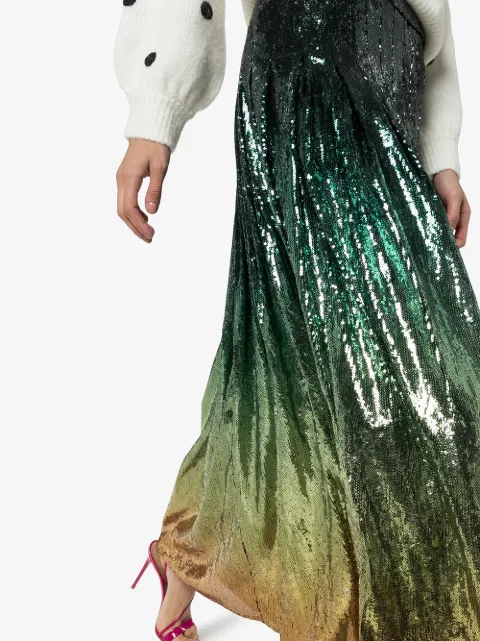 MARY KATRANTZOU CLEMENT OMBRÉ SEQUINED SKIRT