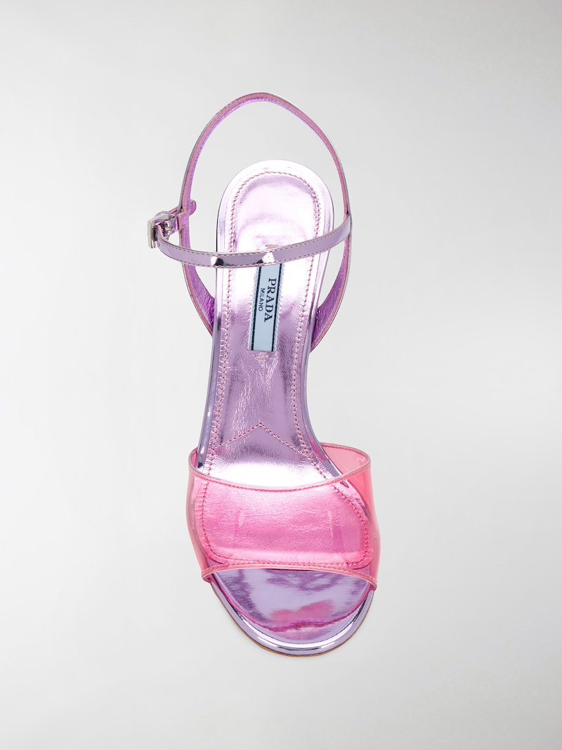 Prada transparent detail sandals pink | MODES