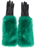 Prada Pre-Owned 2000 faux fur lined gloves - Green