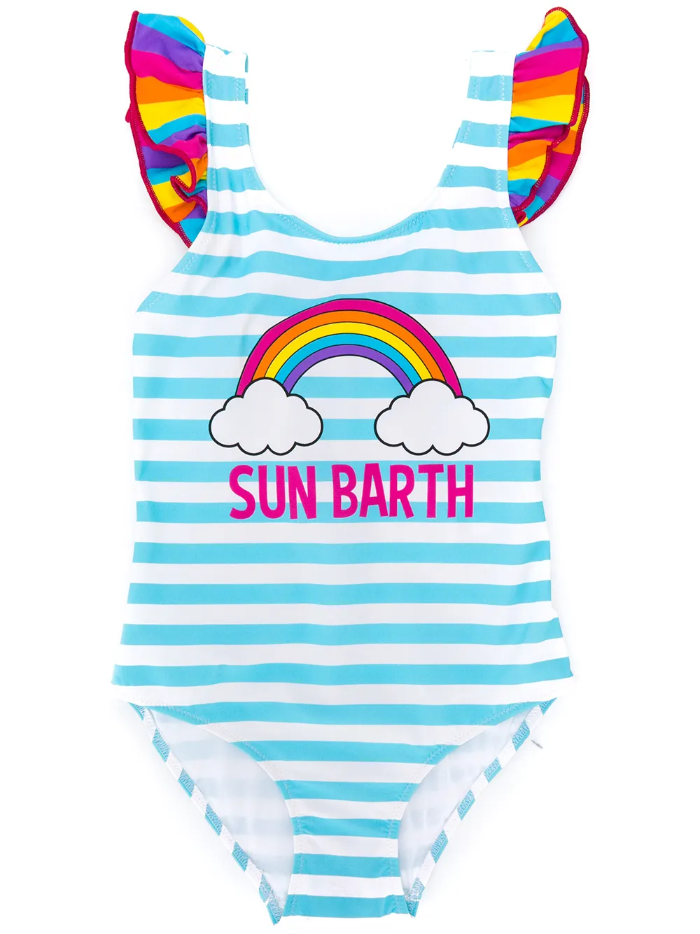 Mc2 Saint Barth Carol Striped Swimsuit In Blue