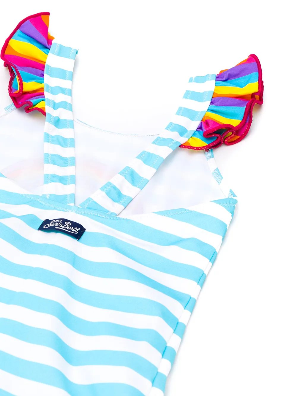 Mc2 Saint Barth Carol Striped Swimsuit In Blue