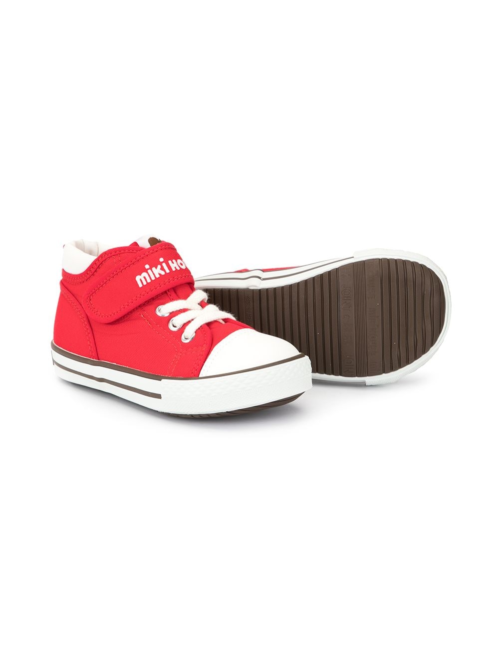 Miki House High-top sneakers met logo - Rood