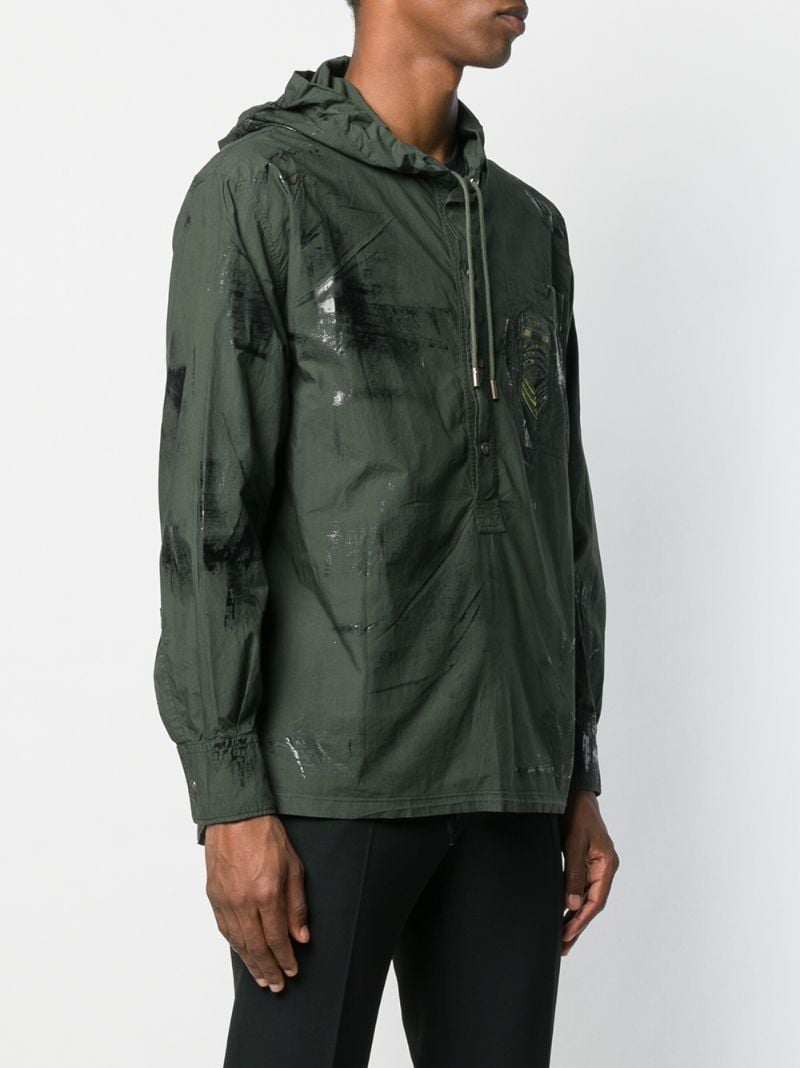 Shop Mr & Mrs Italy Hooded Shirt Jacket In Green