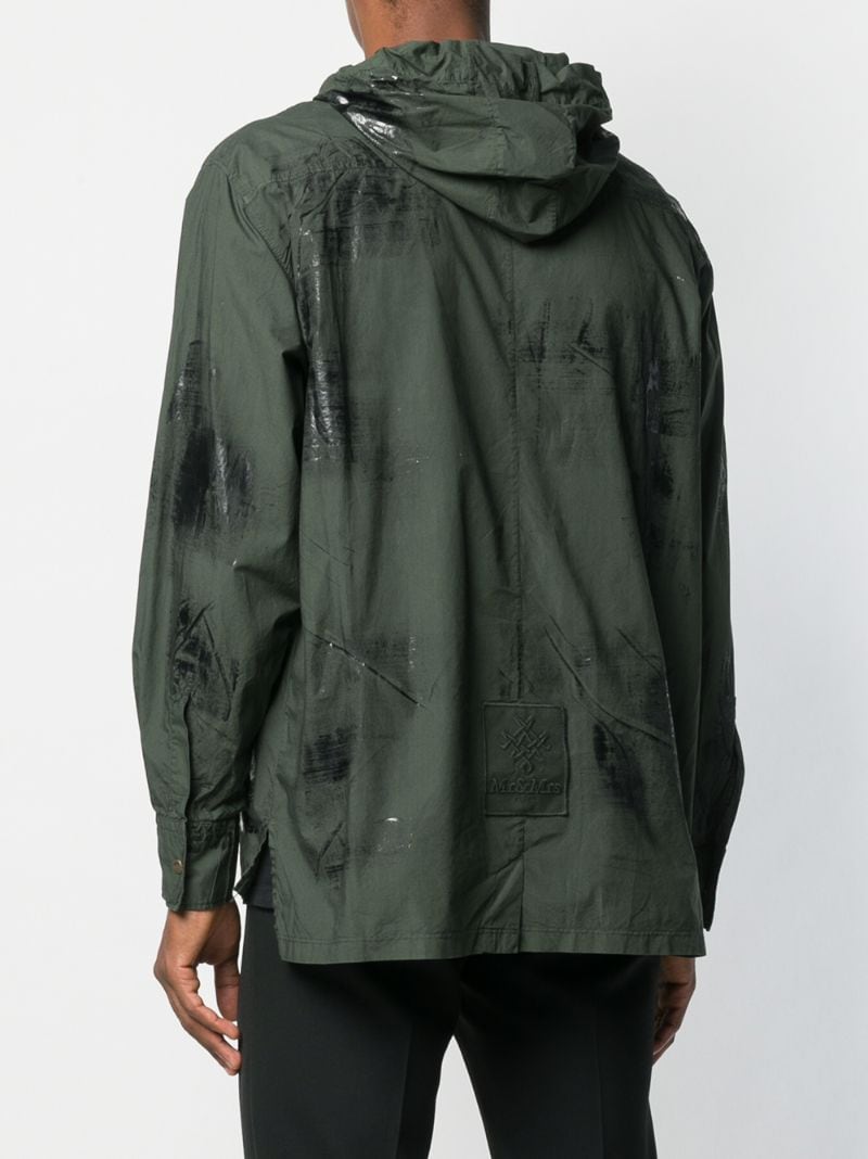 Shop Mr & Mrs Italy Hooded Shirt Jacket In Green