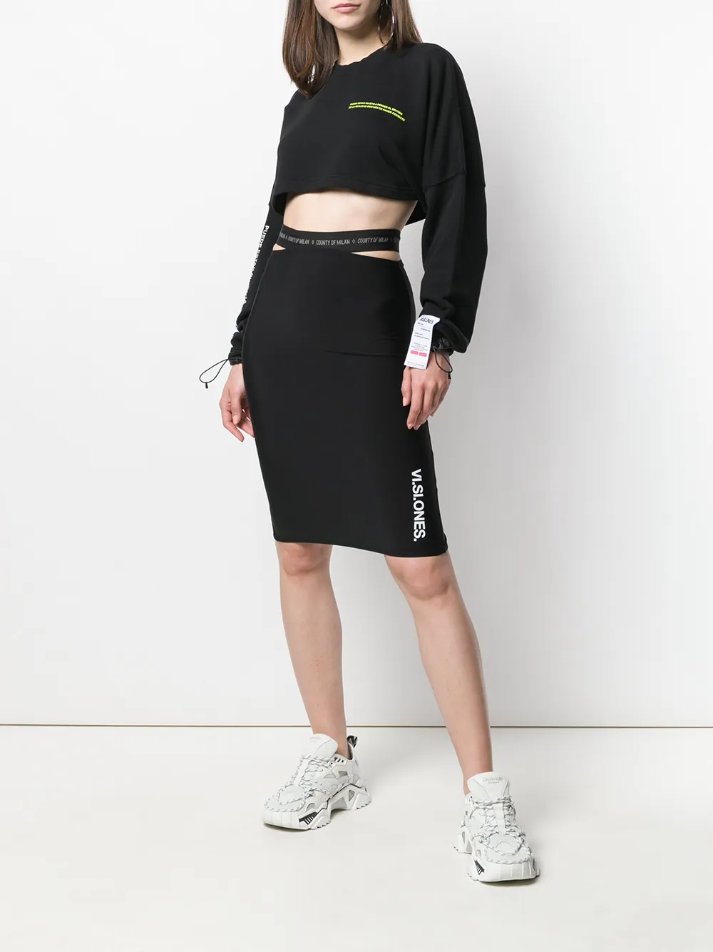 Marcelo Burlon County of Milan Cropped sweater Zwart