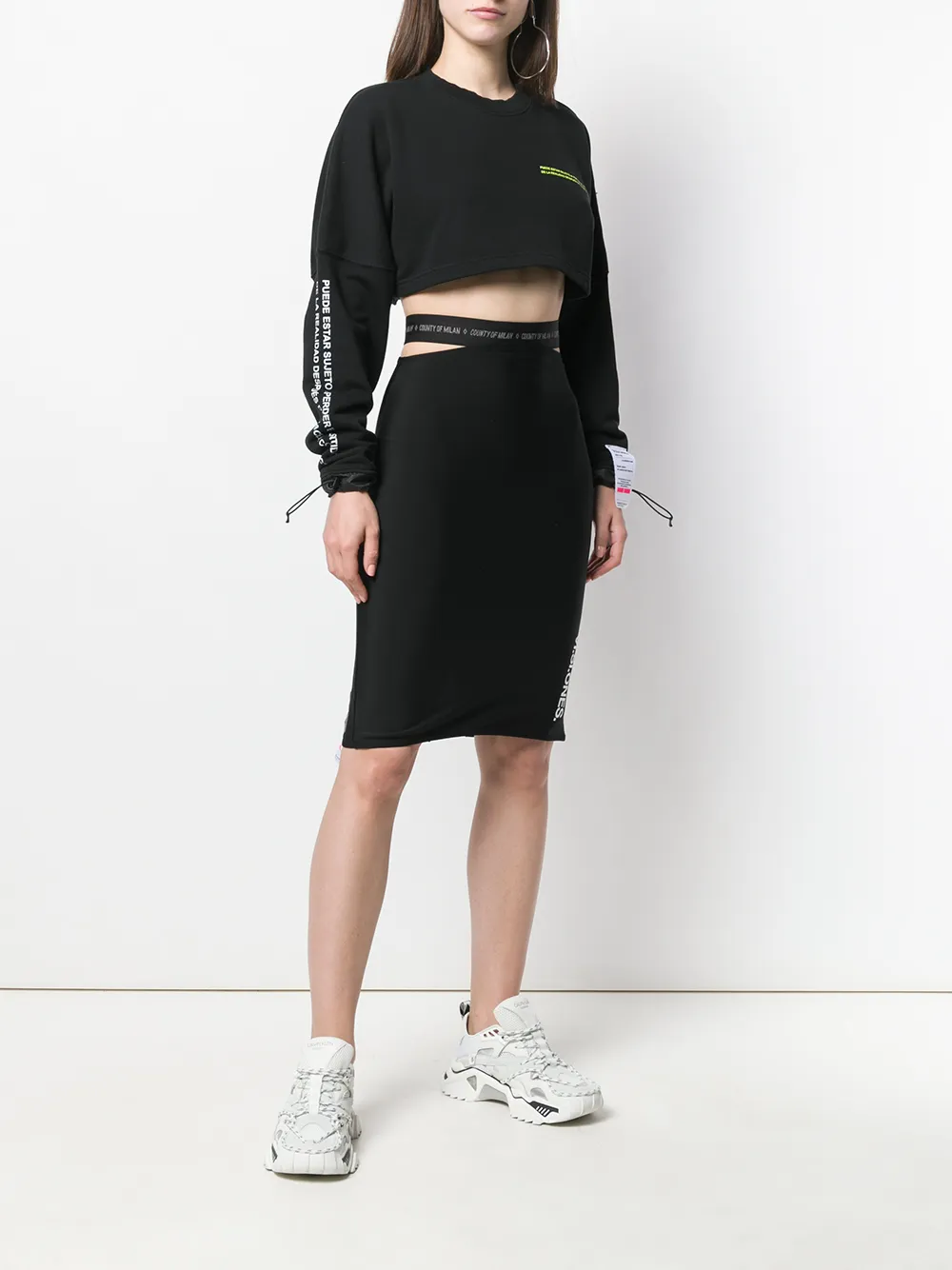 Marcelo Burlon County of Milan Cropped sweater Zwart