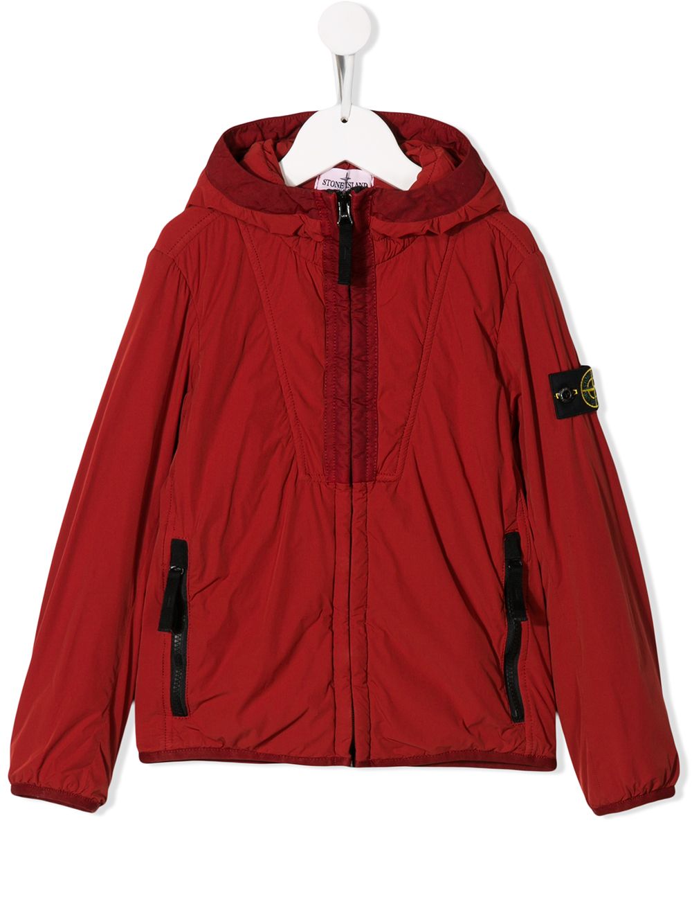 Stone Island Junior дутая куртка-дождевик с логотипом