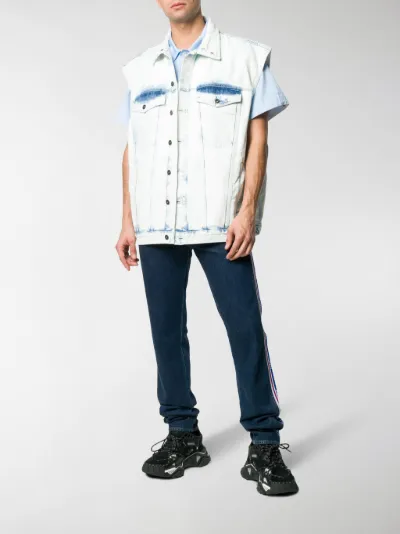 Project layered sleeveless denim jacket 