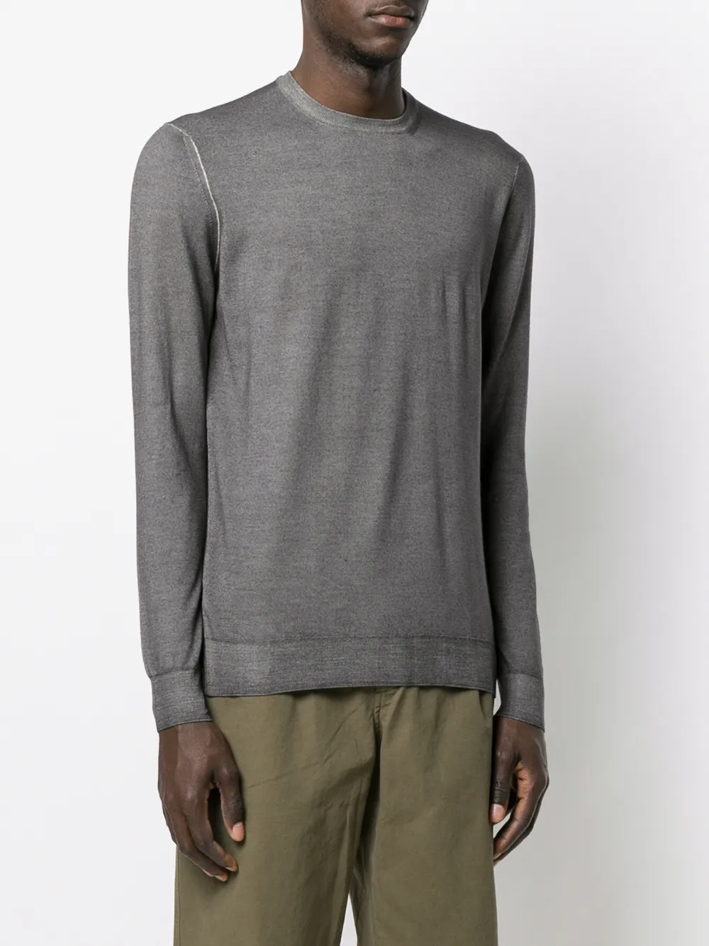 Shop Drumohr Fine Knit Sweater In Grey