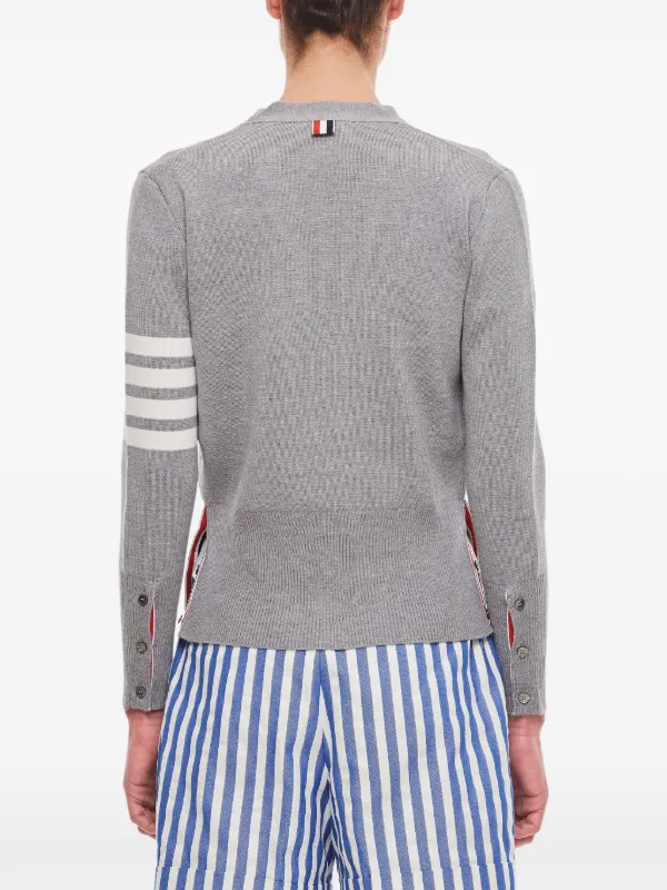 Thom Browne 4BAR Vネックカーディガン | グレー | FARFETCH JP