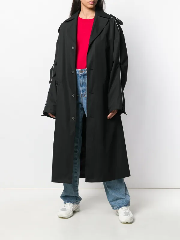 black oversized trench
