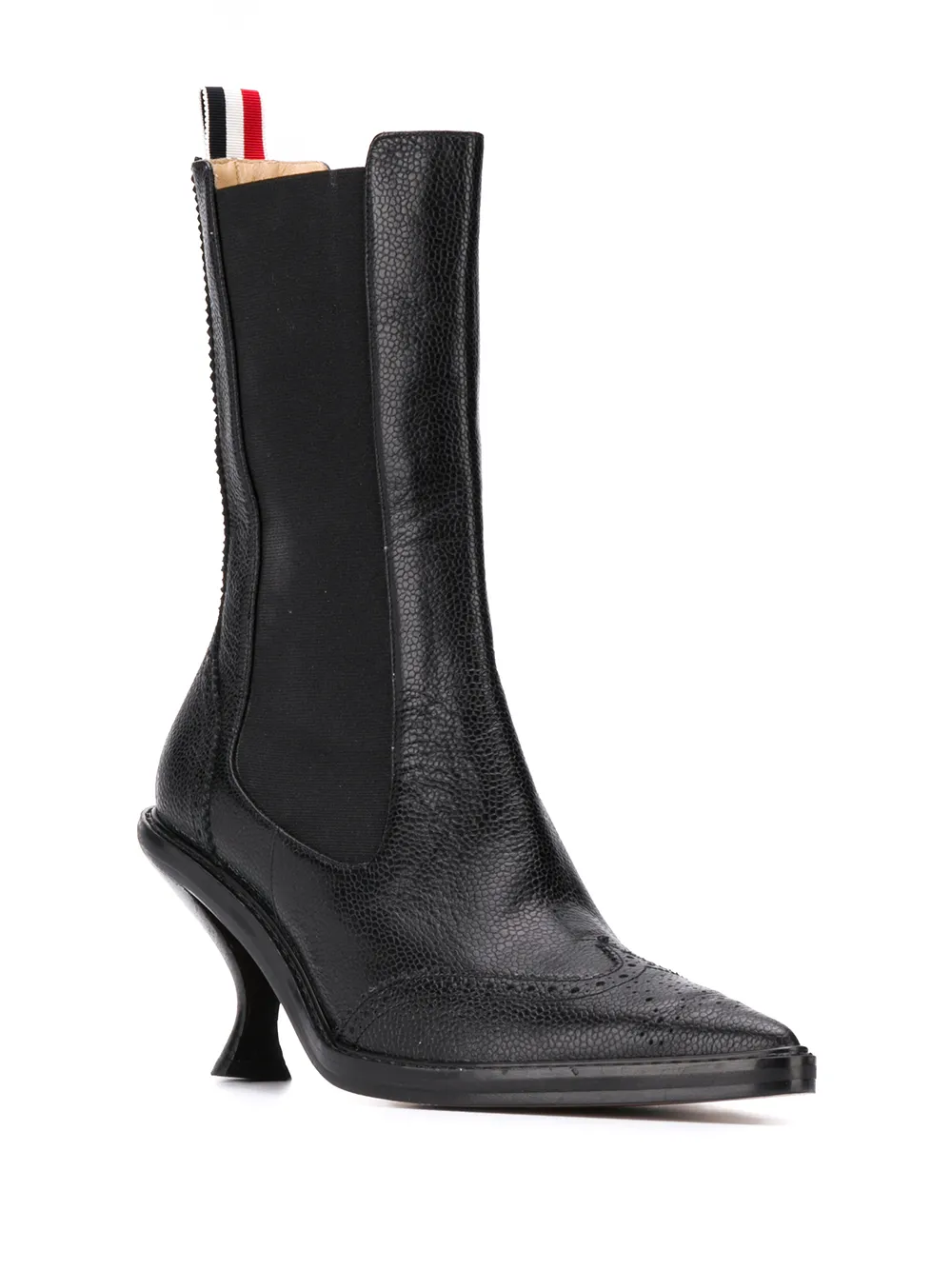 Thom Browne Chelsea laarzen met broguedetail - Zwart