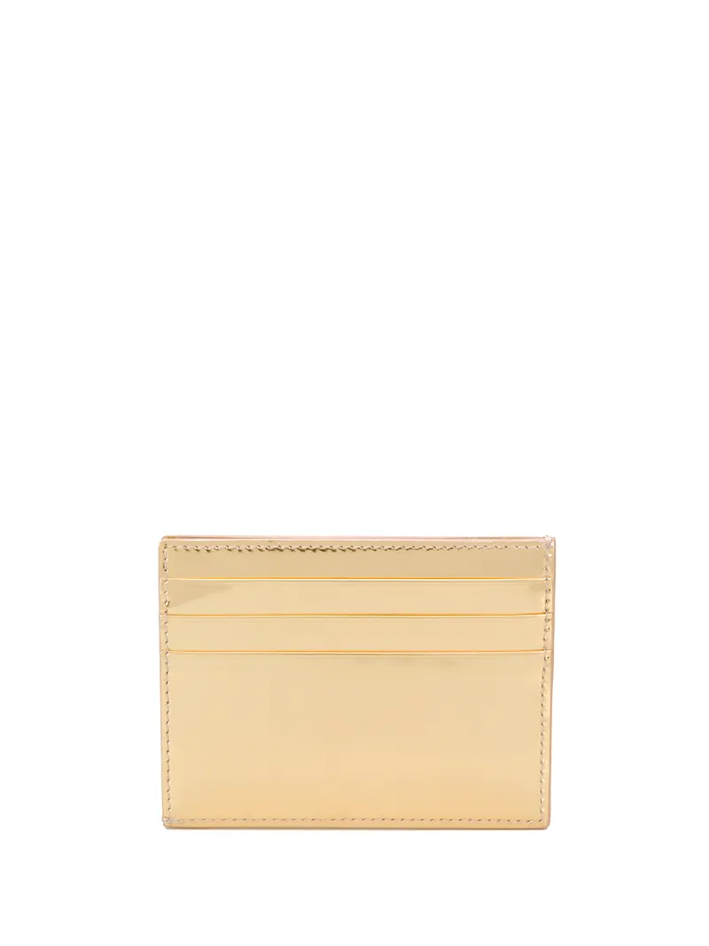 Thom Browne Metallic-finish Removable-strap Cardholder In Gold