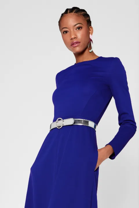 Blue Silk Midi Dress in blue | PUCCI