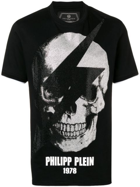 Shop black Philipp Plein Thunder T-shirt with Express Delivery - Farfetch