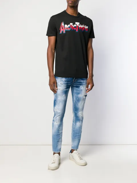 Shop black Dsquared2 Arctic Twins T 