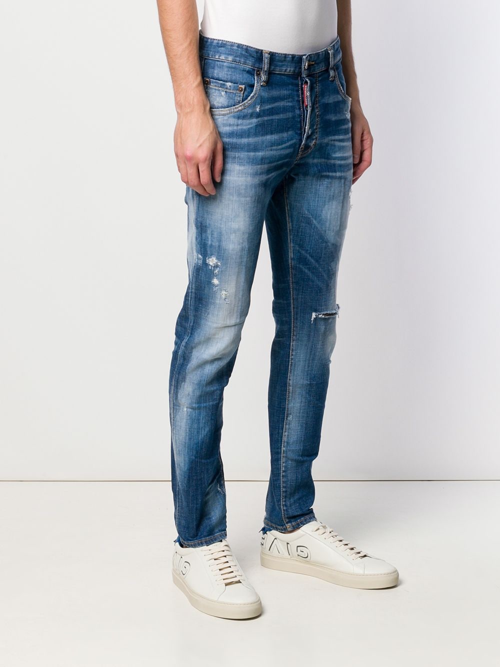 фото Dsquared2 джинсы кроя слим с эффектом потертости
