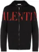 Image 1 of Valentino logo print zip-up hoodie