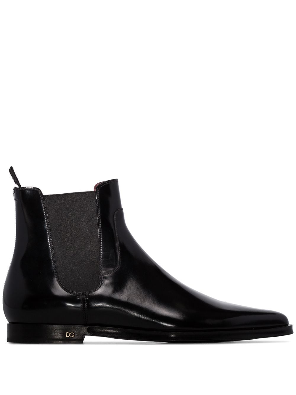 Shop Dolce & Gabbana Patent Chelsea Boots In Black