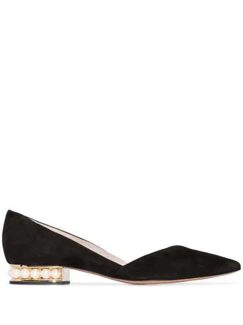 flats with pearl heel