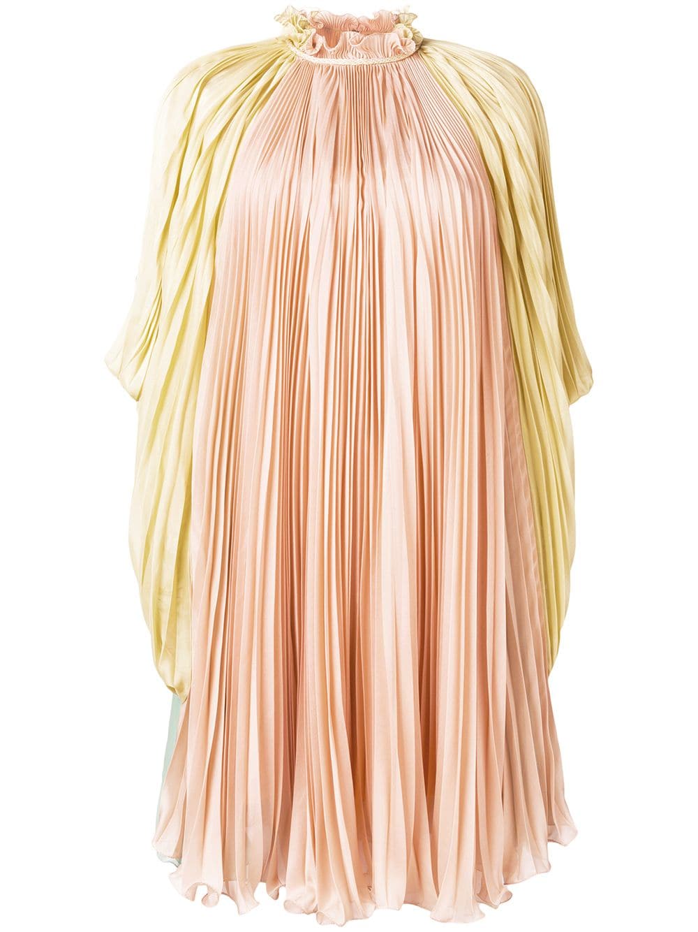 фото Alberta ferretti плиссированное платье с высоким воротом