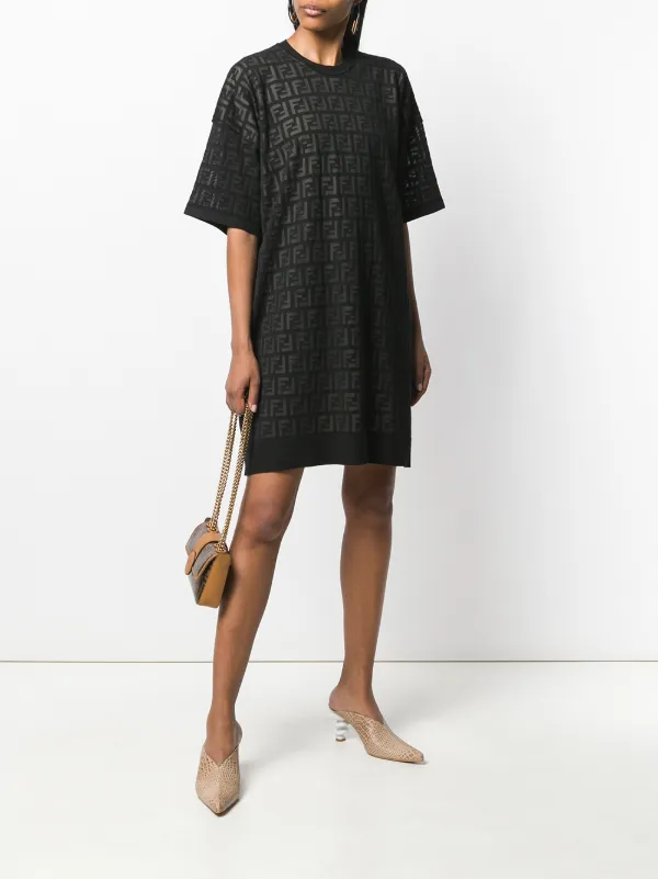 Fendi Inlaid FF Motif T-shirt Dress 