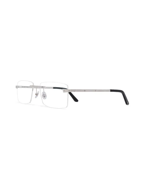 cartier rimless rectangular frame glasses
