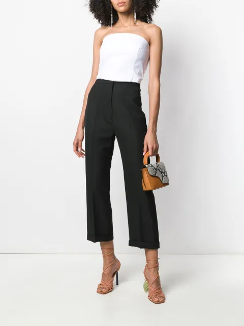 SARA ROKA SARA ROKA CROPPED POPLIN TOP - WHITE