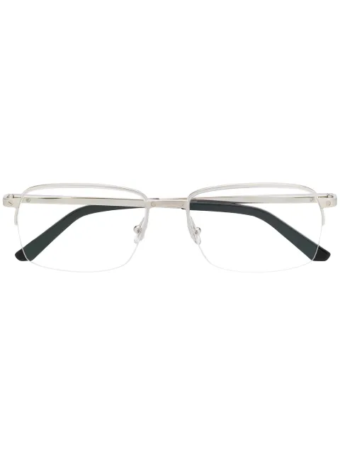 cartier bril met rechthoekig montuur - farfetch