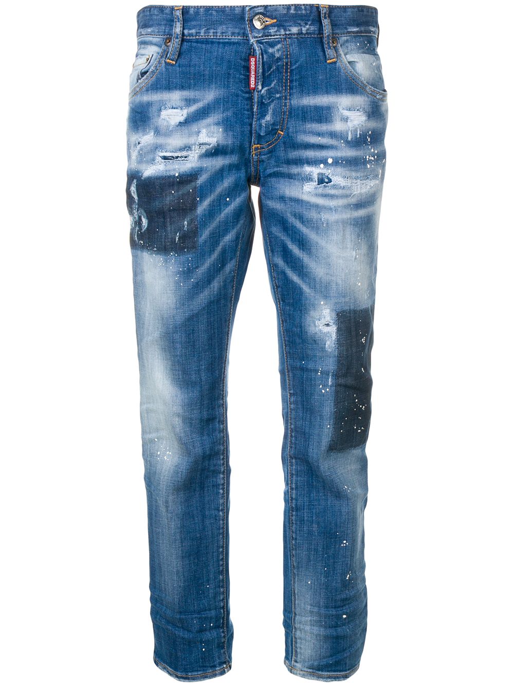 фото Dsquared2 джинсы бойфренды с выбеленным эффектом