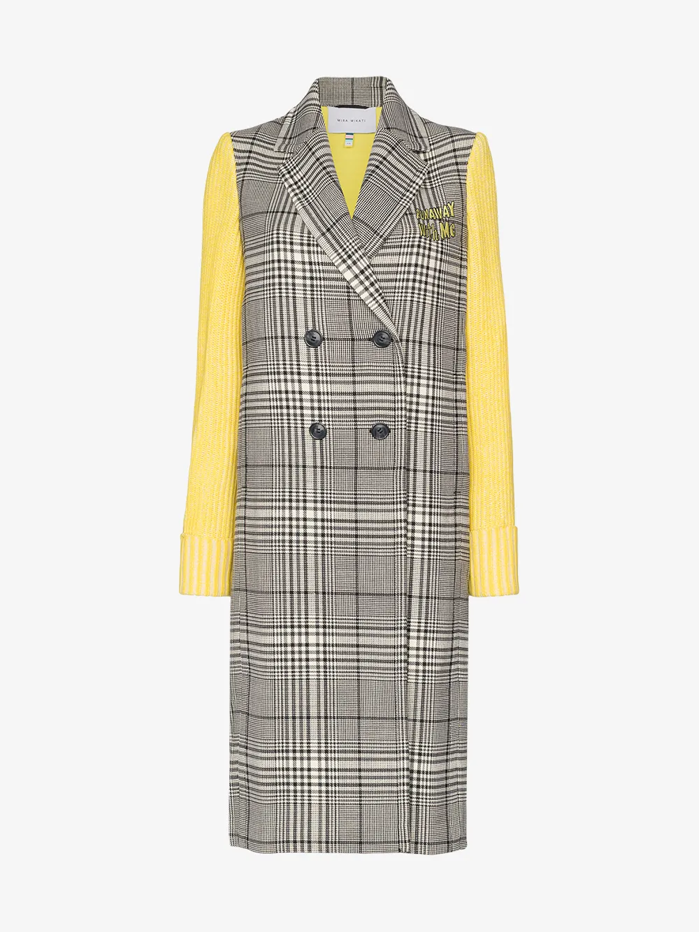 Mira Mikati Coats MIRA MIKATI DOUBLE-BREASTED CONTRAST SLEEVE COAT