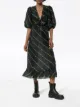 GANNI floral stripe midi dress