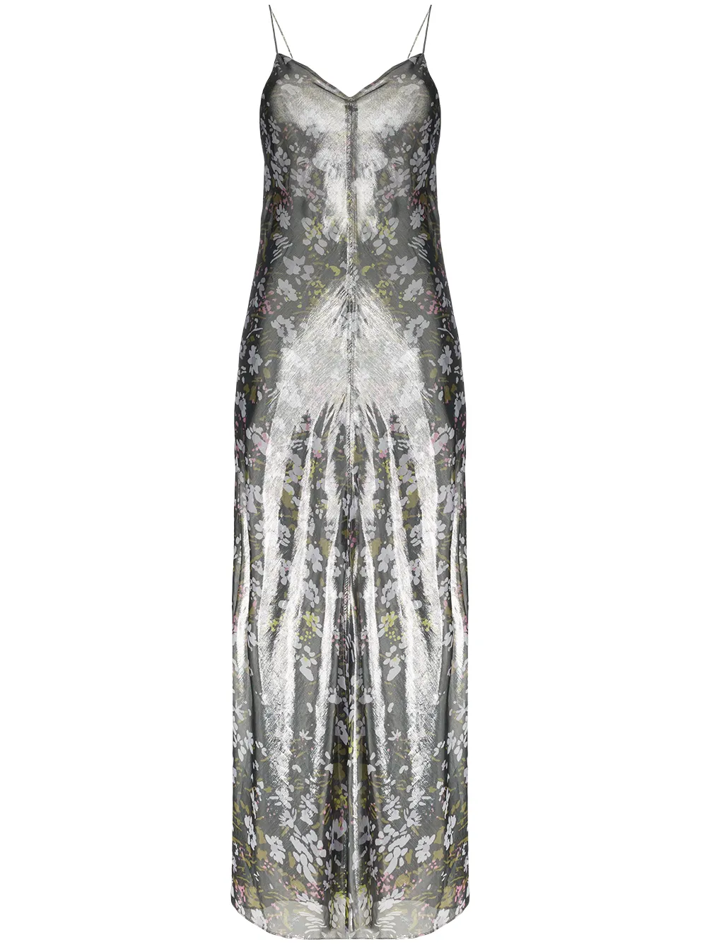 boutique lace & metallic maxi dress