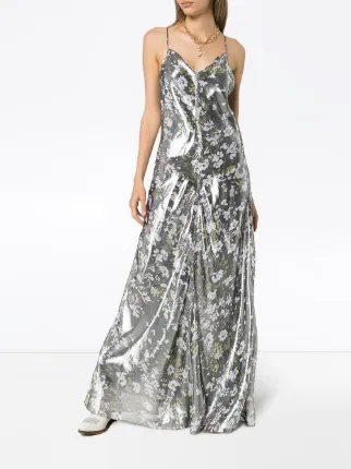 ganni white floral dress