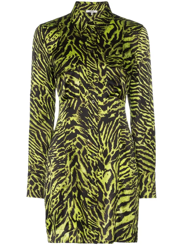 green and black tiger print dress