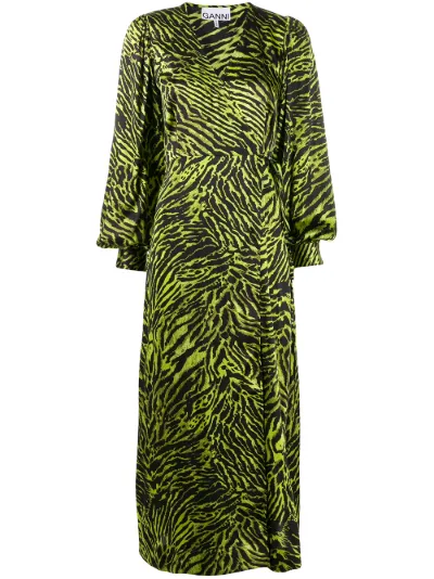 tiger print wrap dress | GANNI | Eraldo.com
