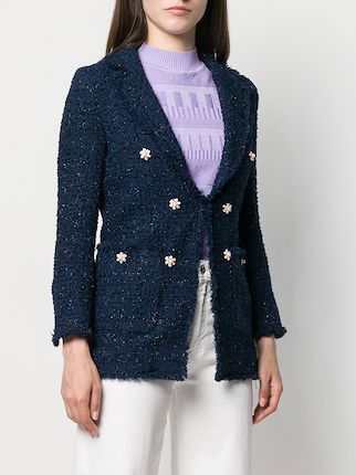 floral embellished tweed jacket展示图