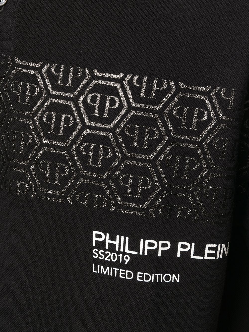 фото Philipp plein рубашка-поло с логотипом и эффектом металлик