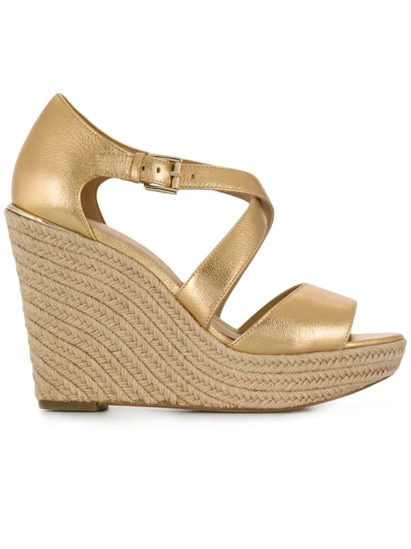 michael kors abbott leather wedge