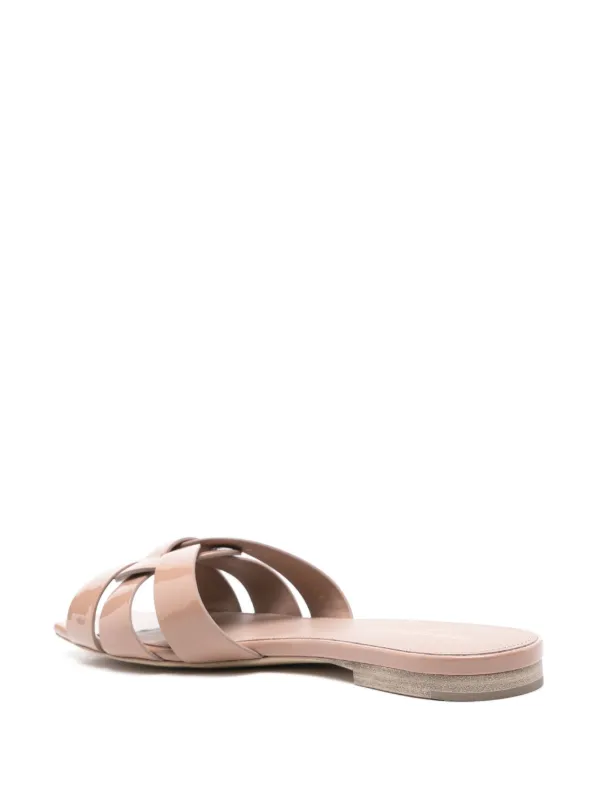 サンダル・ミュール SAINT LAURENT Antiqued Pink Leather Tribute 105 Sandals SAINT LAURENT Metallic Calfskin Tribute 105 Platform Sandals