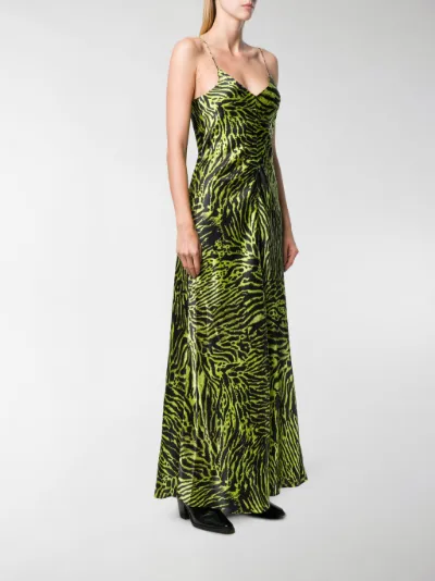 GANNI tiger print maxi dress black | MODES