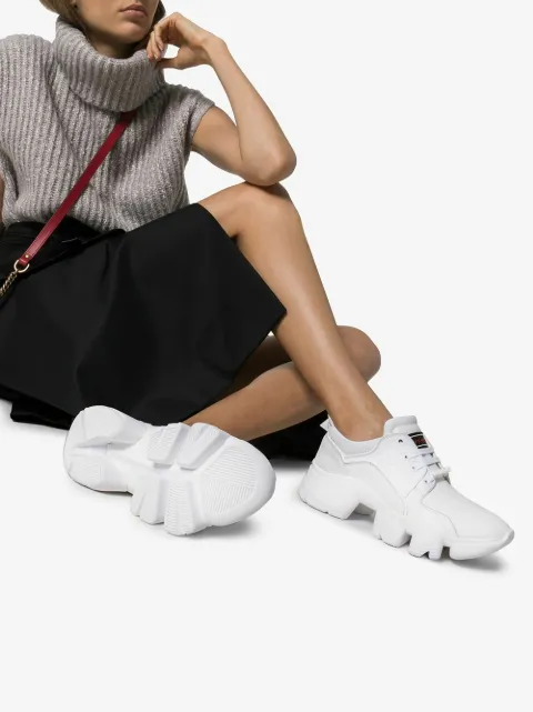 Givenchy Jaw Mesh And Suede-Trimmed Leather, Neoprene And Rubber Sneakers In White