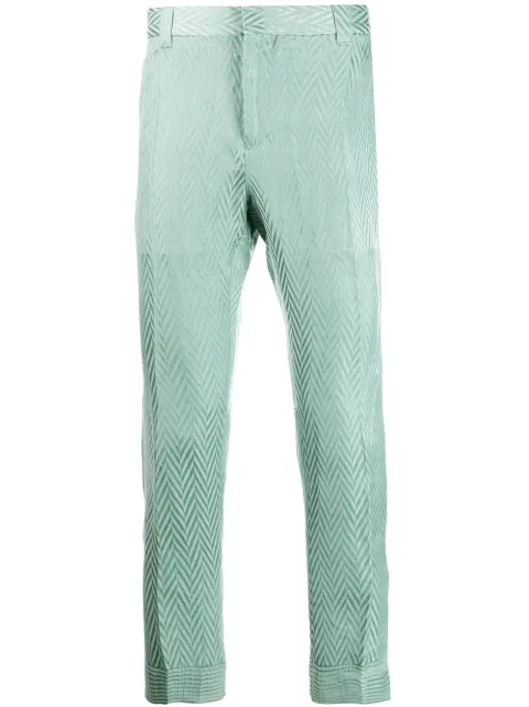 Click to view more detailed imagery on our partner's website Haider Ackermann Slim-fit Chevron Trousers In 048 Green