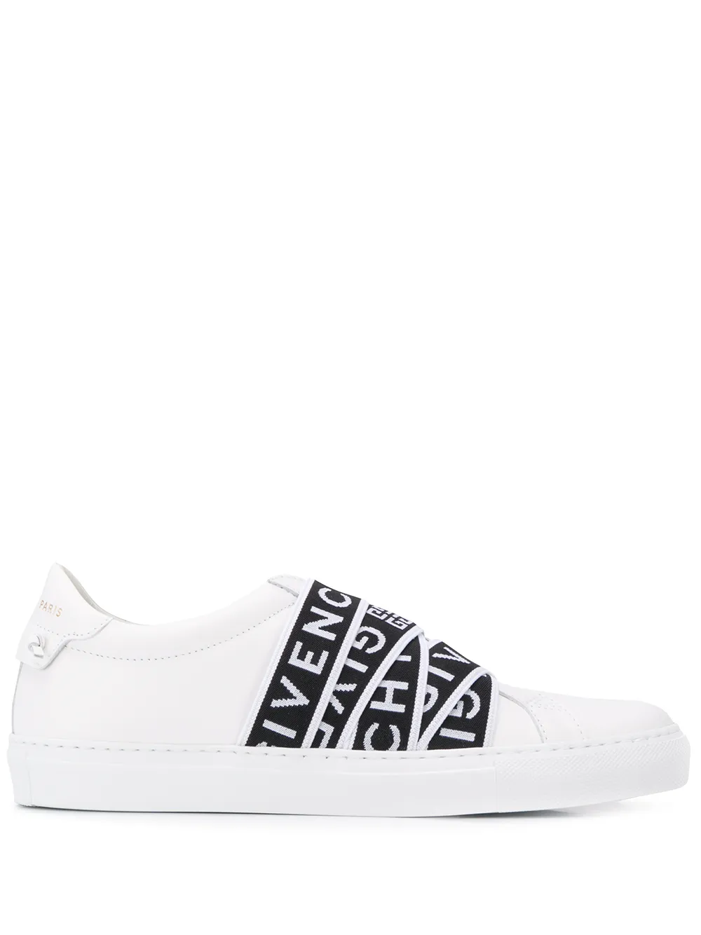 Click to view more detailed imagery on our partner's website Givenchy Urban Street Logo-Jacquard Leather Slip-On Sneakers In White